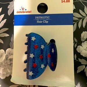 Blue with red and white stars hair clip